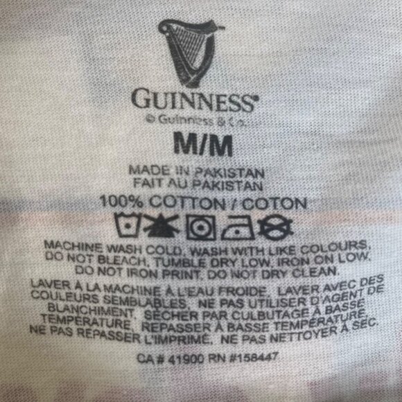 Guinness Beer Tshirt Toucan Graphics Double-Sided Print Medium Cream New WOT - Picture 7 of 7